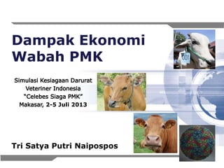 1
Dampak Ekonomi
Wabah PMK
Tri Satya Putri Naipospos
2-5 Juli 2013
 