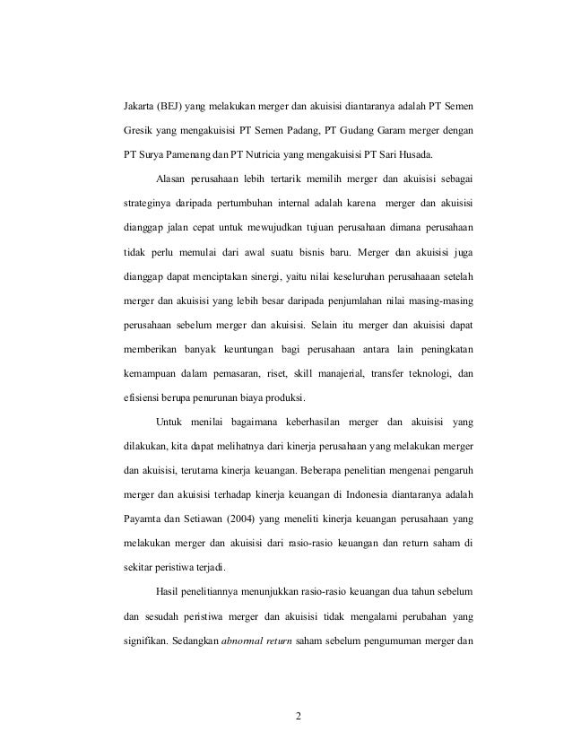 Dampak Merger Akuisisi Thdp Lapkeu