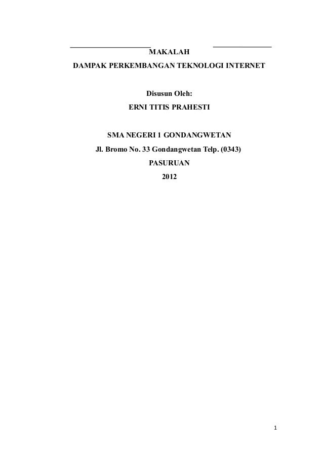 Dampak Perkembangan Teknologi Internet