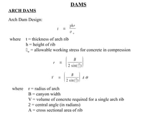 Arch Rib Dam Dams types, criteria for selection of dams and their design | PPT