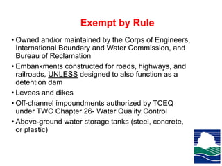 Texas Dam Safety, Warren Samuelson - TCEQ and Protecting Your Flood ...