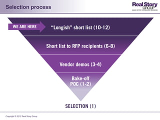 Selection process




Copyright © 2012 Real Story Group
 