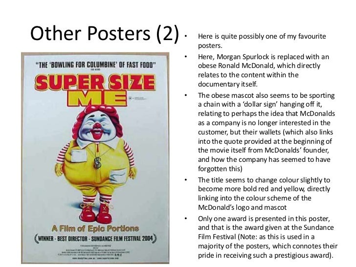 super size me an analysis In this lesson we created an analysis based on the documentary we watched called 'supersize me' which was directed by morgan spurlock we commented on many key themes. super size me an analysis In this lesson we created an analysis based on the documentary we watched called 'supersize me' which was directed by morgan spurlock we commented on many key themes.