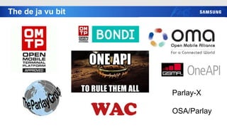 The de ja vu bit
17
Parlay-X
OSA/Parlay
 