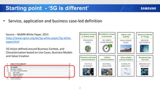 Starting point - ‘5G is different’
2
• Service, application and business case-led definition
Source – NGMN White Paper, 2015
https://www.ngmn.org/de/5g-white-paper/5g-white-
paper.html
5G Vision defined around Business Context, and
Characterisation based on Use Cases, Business Models
and Value Creation
 