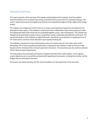 Design and Fabrication of a 3U CubeSat - Capstone Project | PDF