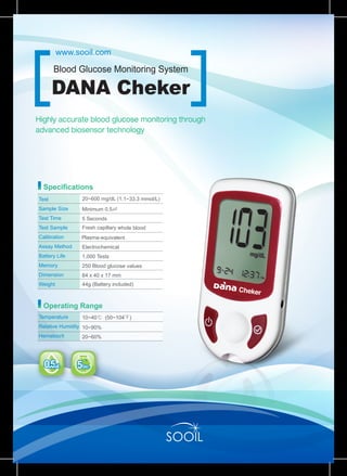 Blood Glucose Monitoring System DANA Cheker