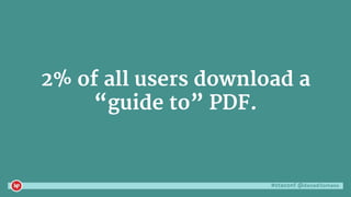 #ctaconf @danaditomaso
2% of all users download a
“guide to” PDF.
 