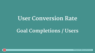 #ctaconf @danaditomaso
User Conversion Rate
Goal Completions / Users
 