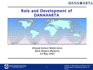 Role and Development of DANAHARTA Ahmad Zuhairi Mohd Amin Bank Negara Malaysia 24 May 2005 