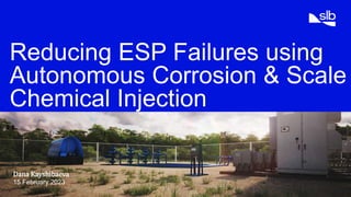 Reducing ESP Failures using
Autonomous Corrosion & Scale
Chemical Injection
Dana Kayshibaeva
15 February 2023
 