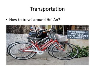 Many special foods: 
Xí mà 
(10.000 vnđ at Nguyen Truong To St. ) 
Bánh bao-bánh vạc 
( 30.000 vnđ at Nhi Trung St) 
Cao lầu 
( 10.000-20.000 vnđ 
at Tran Phu St.) 
 