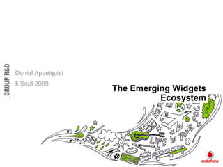 Daniel Appelquist 5 Sept 2009 The Emerging Widgets Ecosystem 