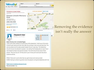 Removing the evidence
isn’t really the answer
 