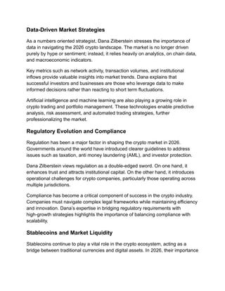 Dana Zilberstein on Crypto Market 2026 Trends | PDF