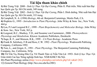 GIÁO TRÌNH SINH LÝ THỰC VẬT BIÊN SOẠN BỞI CÁC CHUYÊN GIA HÀNG ĐẦU