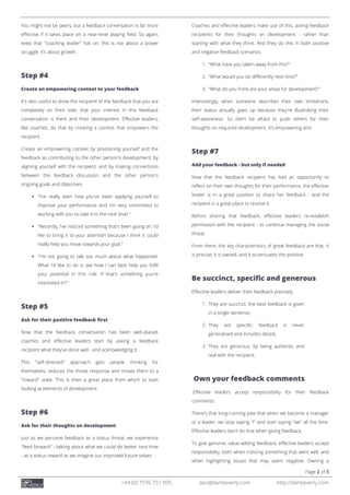 7 Steps to Giving Effective Feedback | PDF