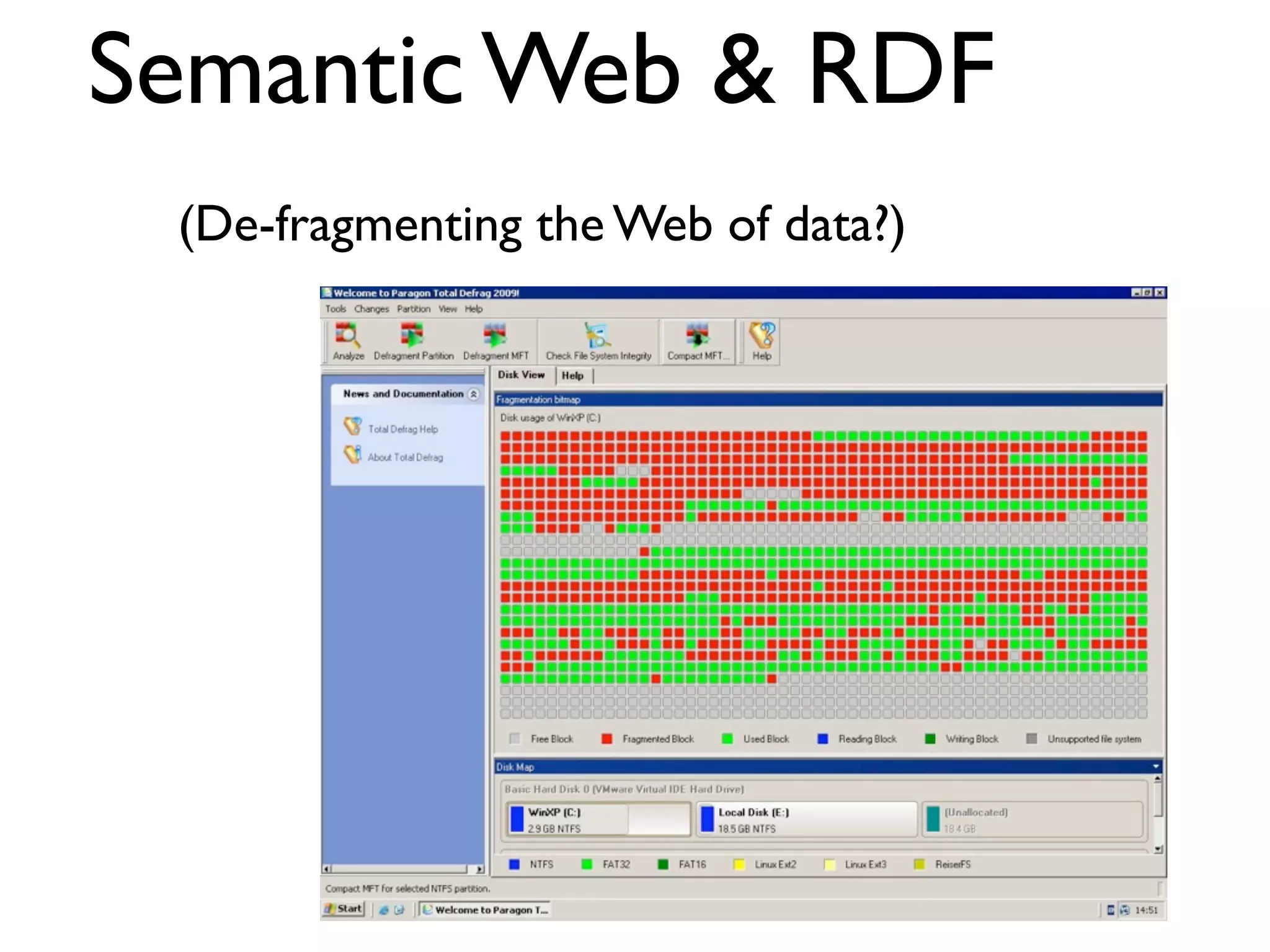 Semantic Web & RDF
 (De-fragmenting the Web of data?)
 