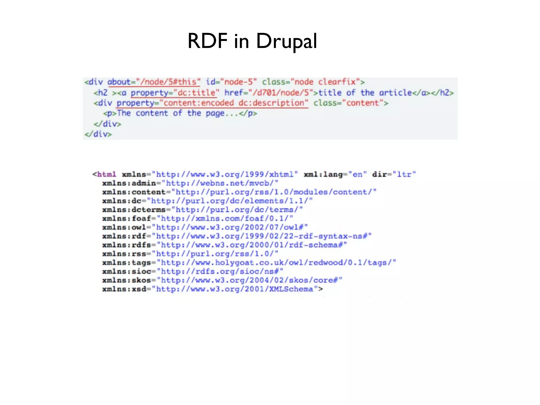 RDF in Drupal
 