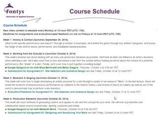 Course Schedule  