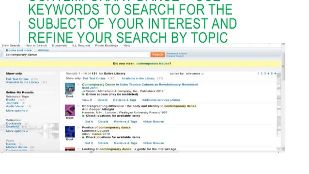 Contemporary dance dissertation topics