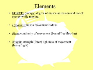 Element Movement Dance elements | PPT