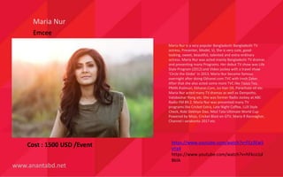 Maria Rong Dance & magician profile Bangladesh | PPTX