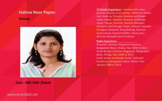Noor Rong Dance & magician profile Bangladesh | PPTX