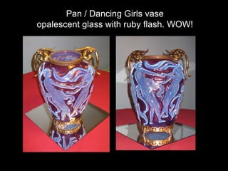 Phoenix Dancing Girl vase
pink figures on matte milk glass background
 