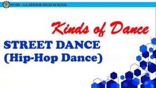 SVHS – LA SENIOR HIGH SCHOOL
Kinds of Dance
STREET DANCE
(Hip-Hop Dance)
 
