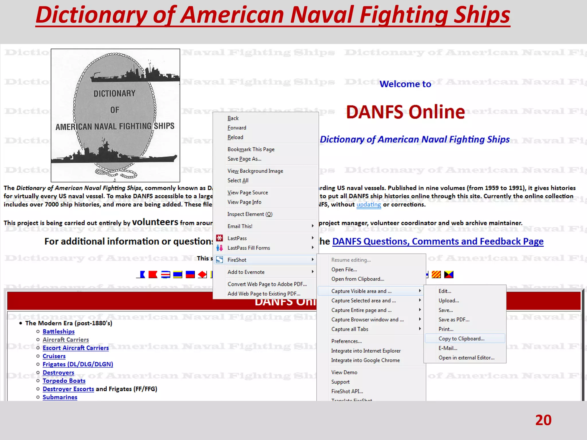 Dictionary of American Naval Fighting Ships
20
 