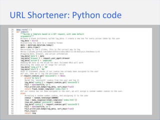 URL Shortener: Python code
 