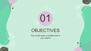 OBJECTIVES
01
You could enter a subtitle here if
you need it
 