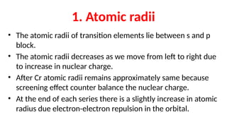 atomic physics - why do the radii decrease when we... d and f block elements class 12 chemistry | PPTX