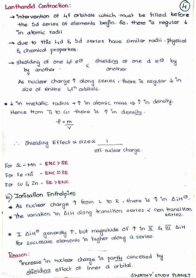D And F Block Elements Notes Pdf