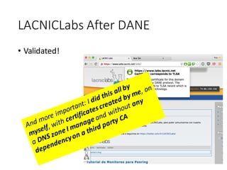 LACNICLabs After	
  DANE
• Validated!
 