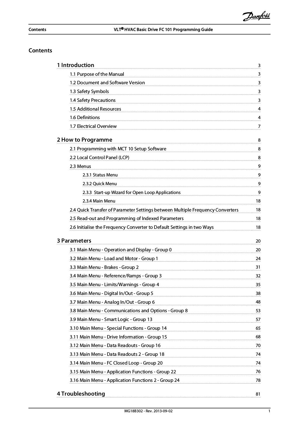 Danfoss vlt fc 101 programming guide