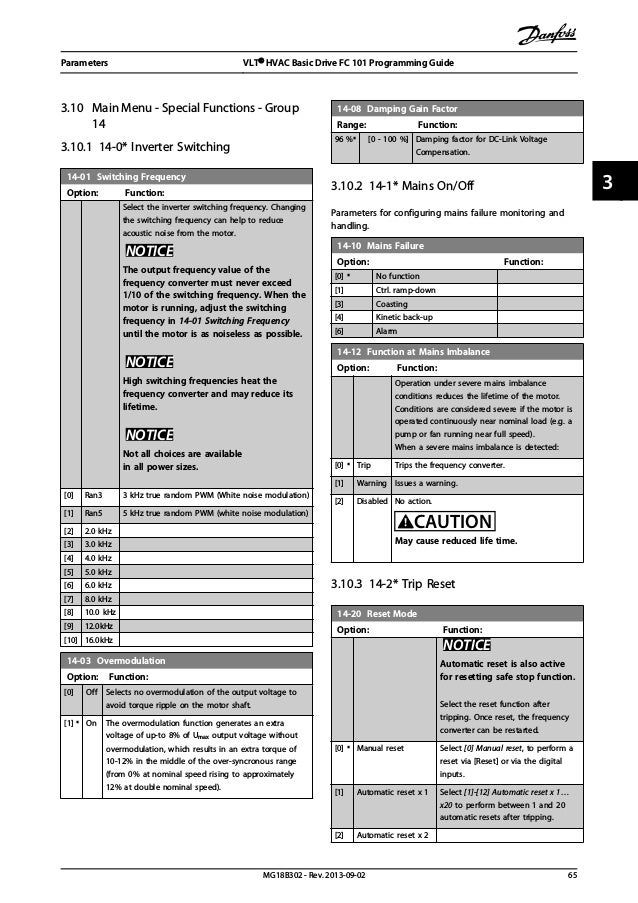 Danfoss vlt fc 101 programming guide