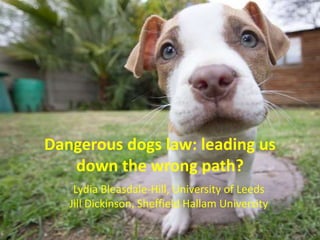 Dangerous dogs law: leading us
down the wrong path?
Lydia Bleasdale-Hill, University of Leeds
Jill Dickinson, Sheffield Hallam University
 