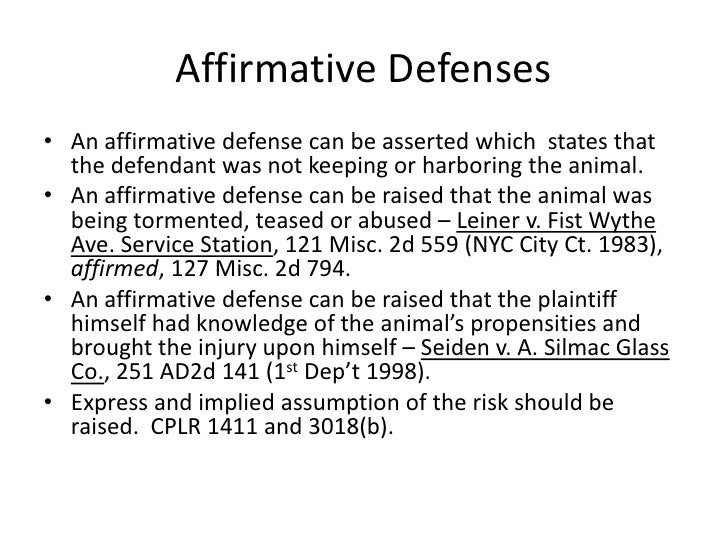 what are the affirmative defenses to negligence