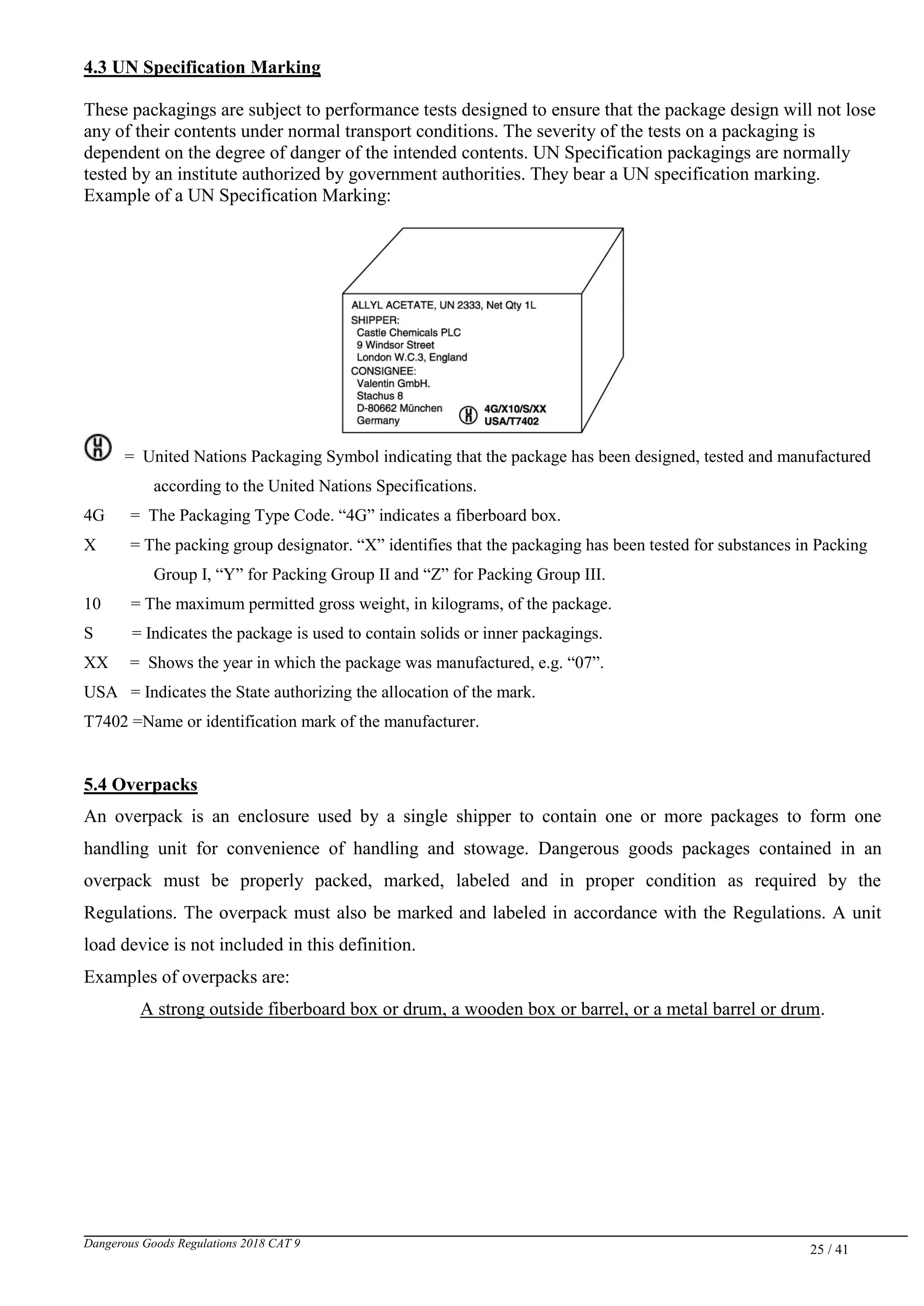 Dangerous goods regulations cat 9 | PDF