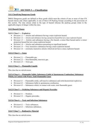 Dangerous goods regulations cat 9 | PDF