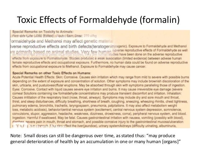 What effects does formaldehyde have on human health?