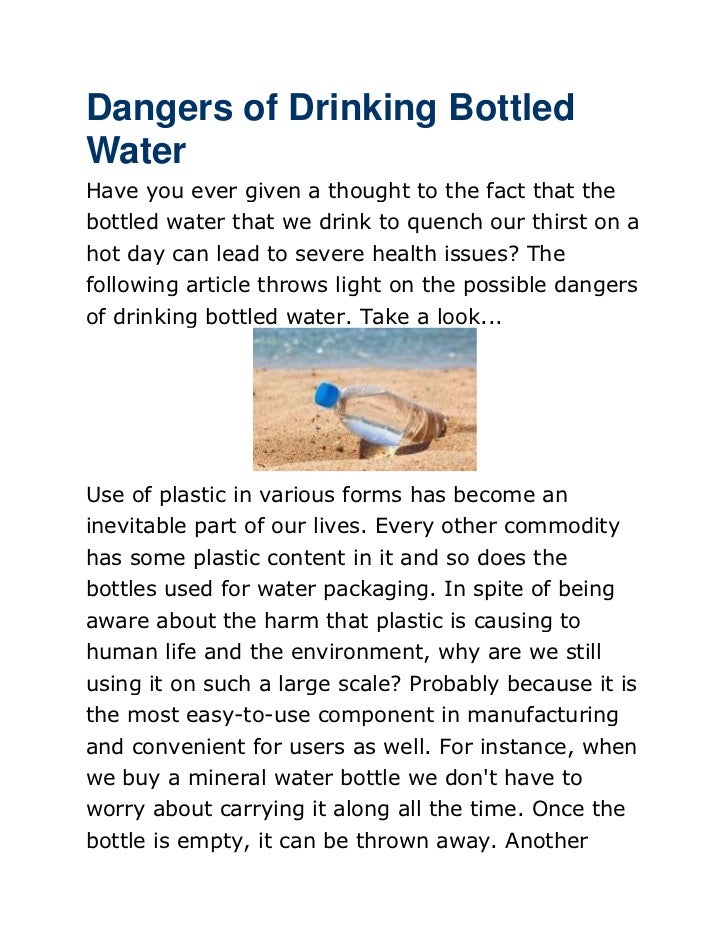 Dangers of drinking bottled water
