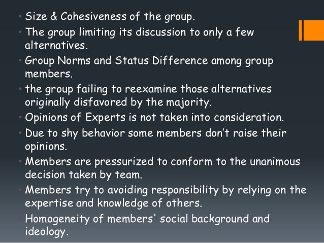 Case study the dangers of groupthink solution picture