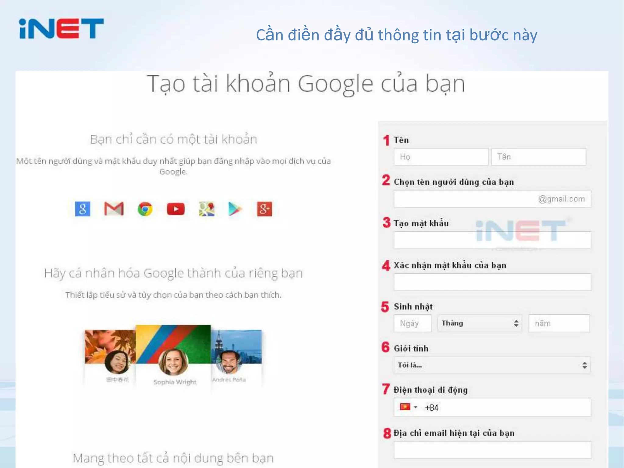 Cần điền đầy đủ thông tin tại bước này

 