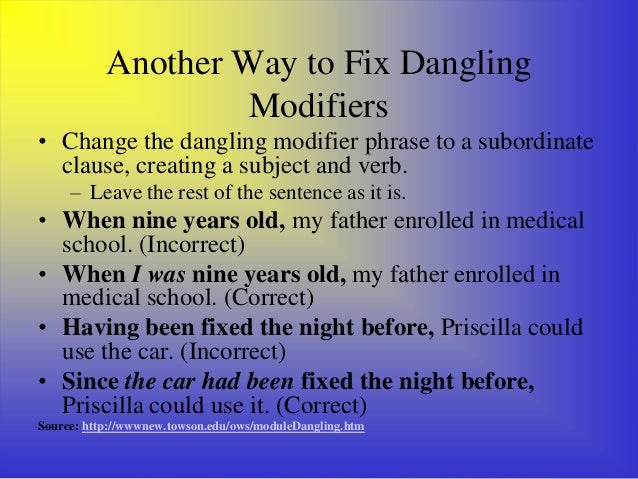 Dangling modifiers