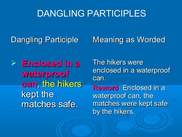 Dangling Participles