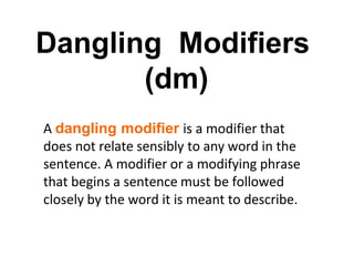 Dangling and Misplaced.pptx | Free Download