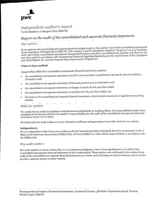 Dangote Flour Mill annual report 2018